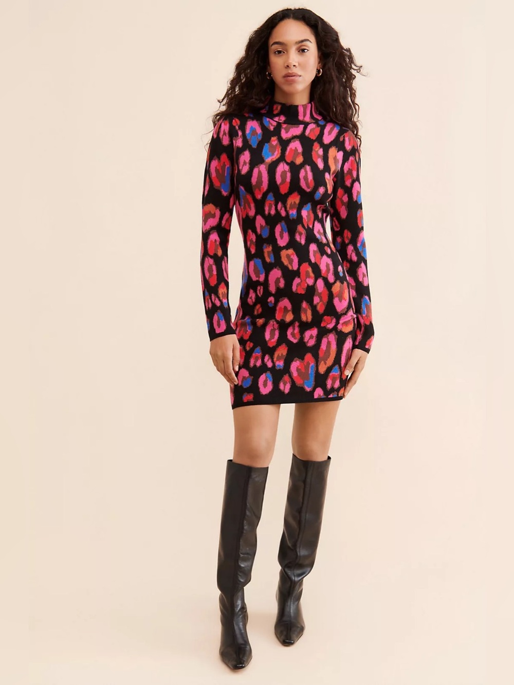 NWT FARM Rio Iridescent Leopards Sweater Dress (M)